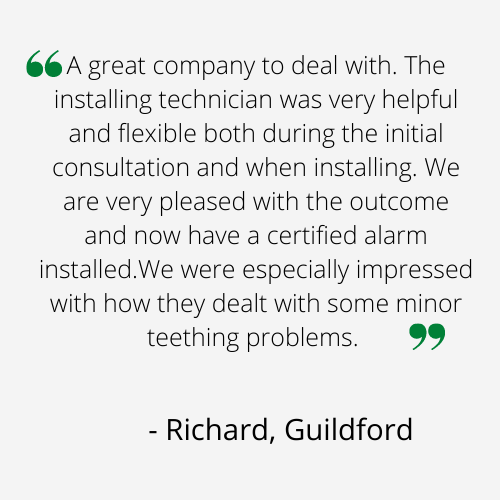 A great company to deal with. The installing technician was very helpful and flexible both during the initial consultation and when installing. We are very pleased with the outcome and now have a certified alarm installed.We were especially impressed with how they dealt with some minor teething problems.