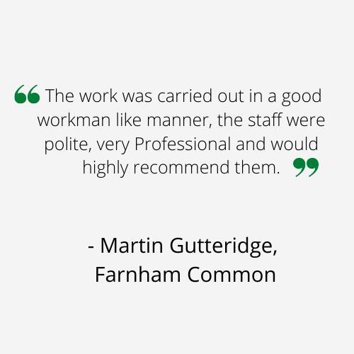 The work was carried out in a good workman like manner, the staff were polite, very Professional and would highly recommend them