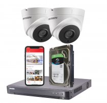 Hikvision 5MP HD Analogue CCTV System - 1TB, 2 Camera