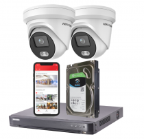 Hikvision 4MP ColorVu IP CCTV System - 2TB, 2 Camera