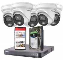 Hikvision 4MP ColorVu IP CCTV System - 4TB, 5 Camera